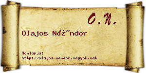 Olajos Nándor névjegykártya