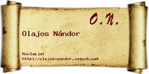 Olajos Nándor névjegykártya